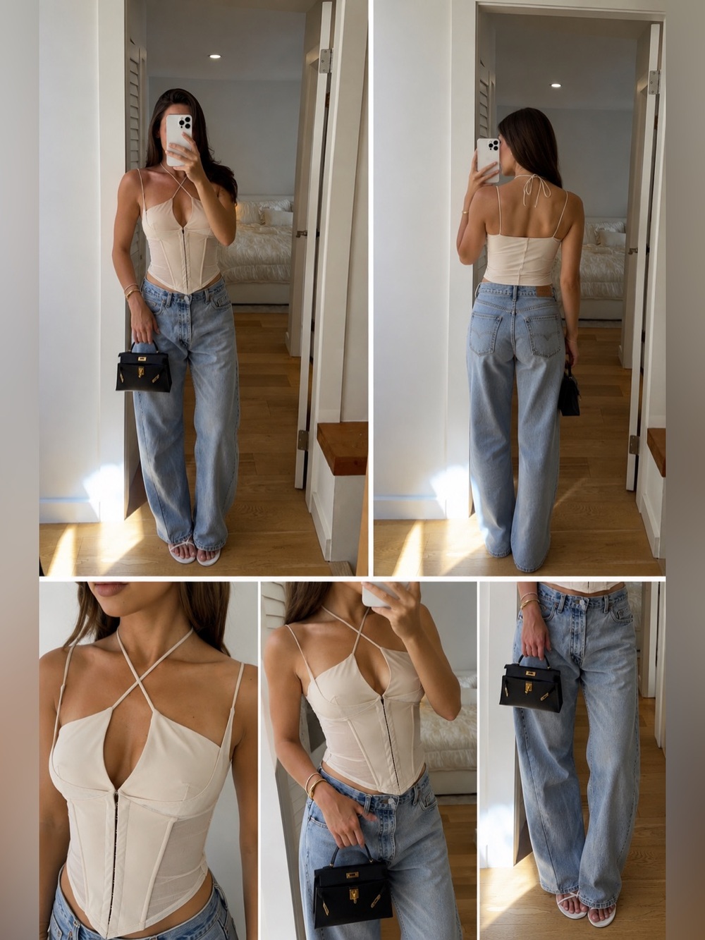 Fashion Nova Amaya Mesh Cut Out Corset Top